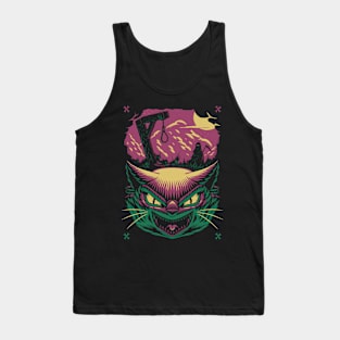 Evil Cat Halloween Horror Tank Top